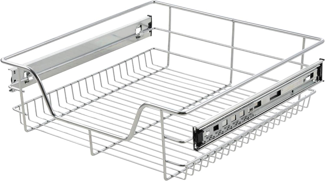 [en.casa] Teleskopschublade 2er Set 60cm Schrankbreite Küchenschublade inkl. Schienen Einbauschublad