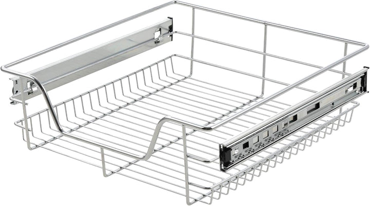 [en.casa] Teleskopschublade 2er Set 50cm Schrankbreite Küchenschublade inkl. Schienen Einbauschublad