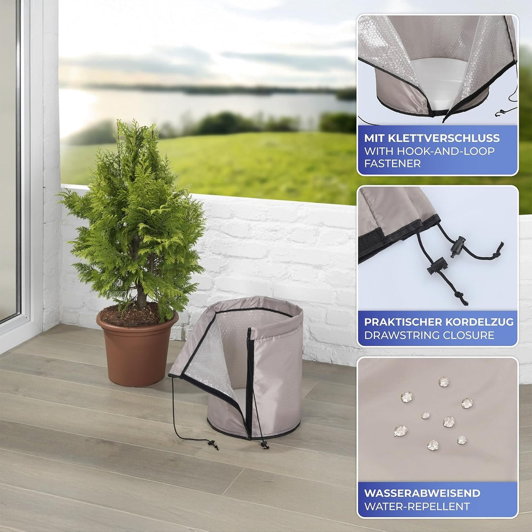Maximex Pflanzenschutz Pflanztopf-Sack 2er Set Überwinterung Frostschutz Pflanzen 28l Zylinder platz