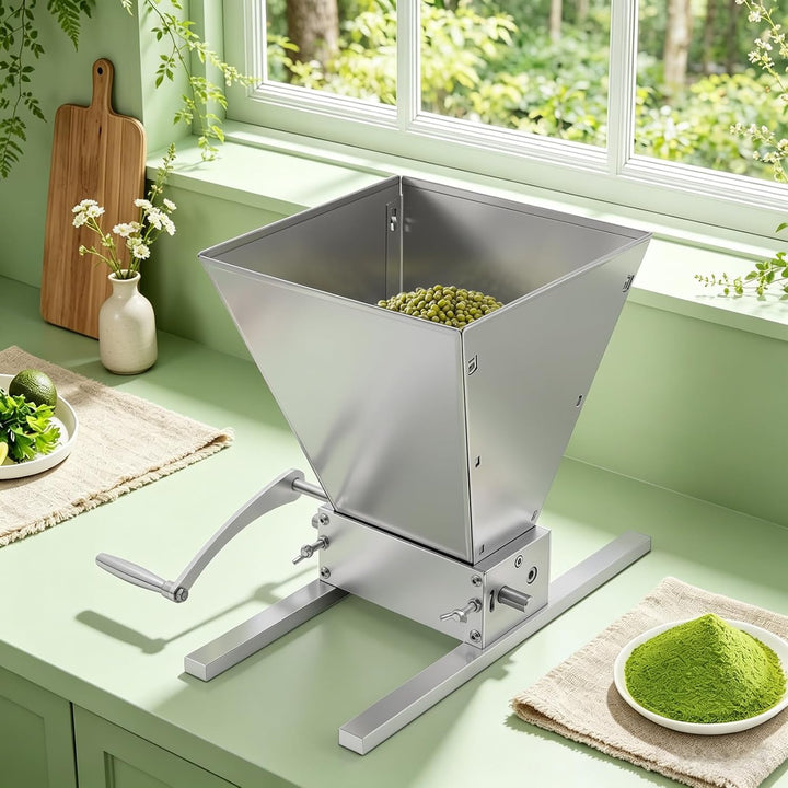 4L Manuelle Getreidemühle Malzmühle Schrotmühle verstellbare Körnermühle Edelstahl Grainmühle Grain