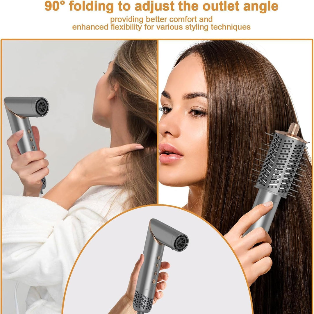 8 in 1 Hair Dryer Brush Set Air Hair Styler Curling Negative Ionic Foldable Hot Air Hair Dryer Brush