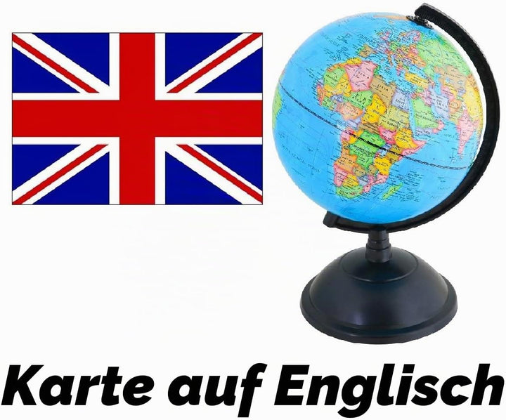 Topglobe 20cm Schülerglobus - Englische Karte - Globus Bildung Drehbarer - Pädagogische/Geografische