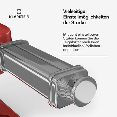 Klarstein Chiara Küchenmaschine Nudelaufsatz – 3-in-1 Pasta-Zubehör, Edelstahl, Spülmaschinenfest, 8