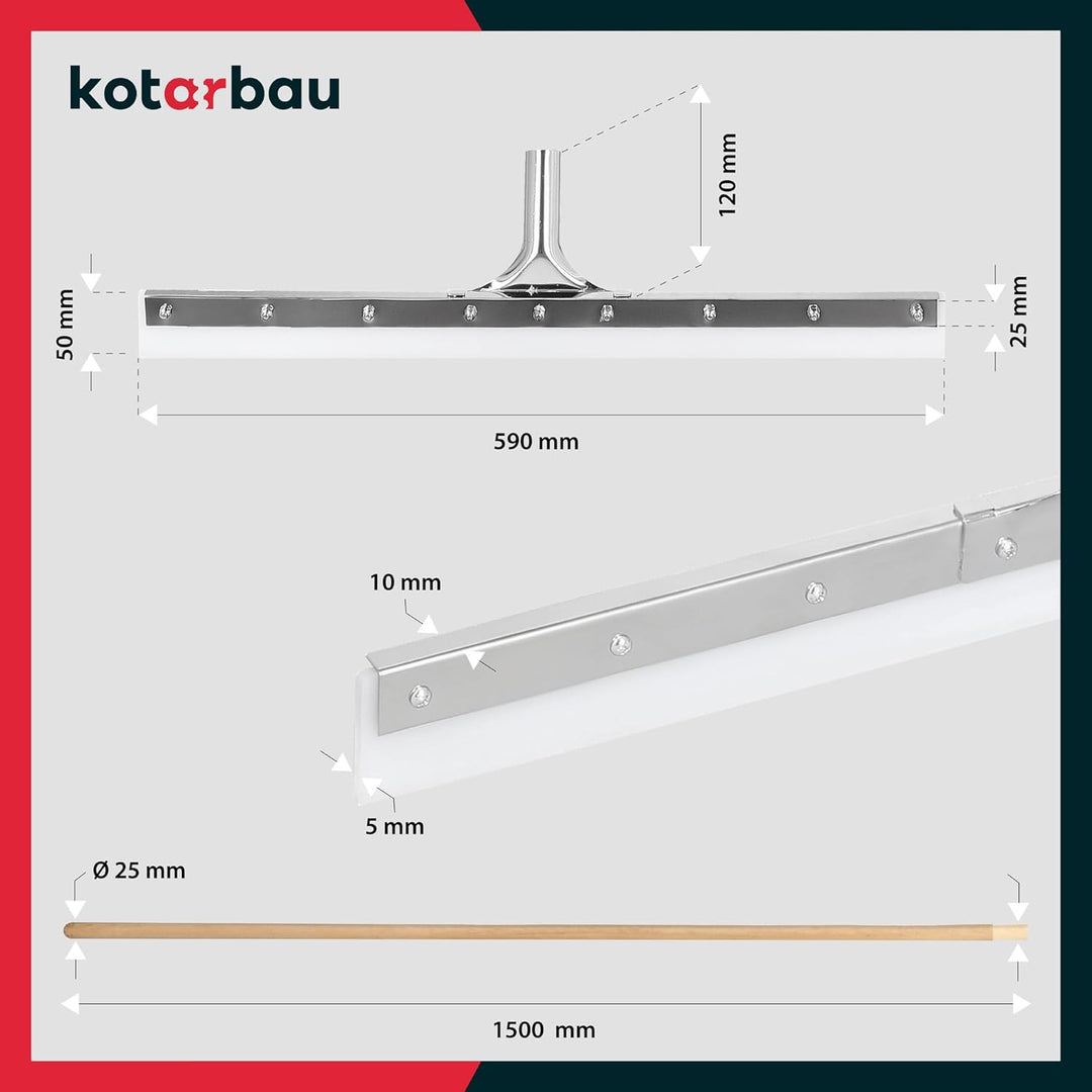 KOTARBAU® Wasserschieber - Silikon abzieher - Silikon -Wasserabzieher – 60 cm – Bodenabzieher - Gumm