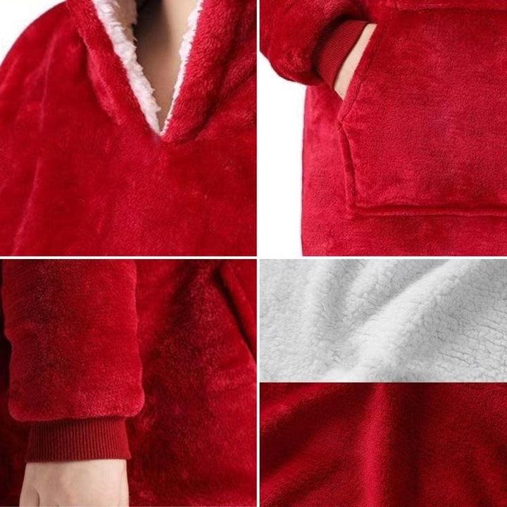 KolnAix Hoodie Decke, Oversize Pullover für Damen und Herren, Flauschiger Kuschelpullover mit Kapuze