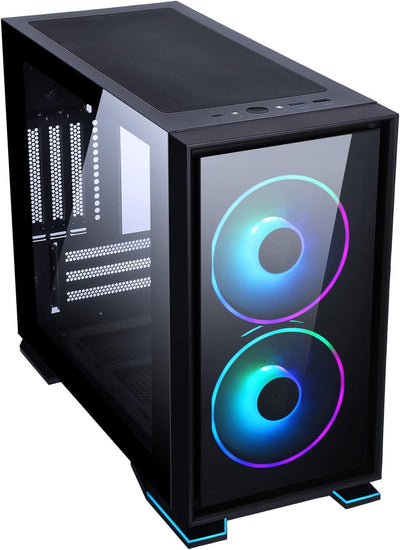 Itek Galaxy 2Q Gehäuse - Itx Mini Tower, 2x12 cm ARGB-Lüfter, 2 x USB3, 2 x Frontpanel, Seitenglas