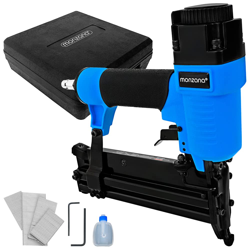 Monzana Drucklufttacker 2in1 1/4' 7,5bar Füllstandsanzeige Koffer inkl. Klammern und Nägel Druckluft