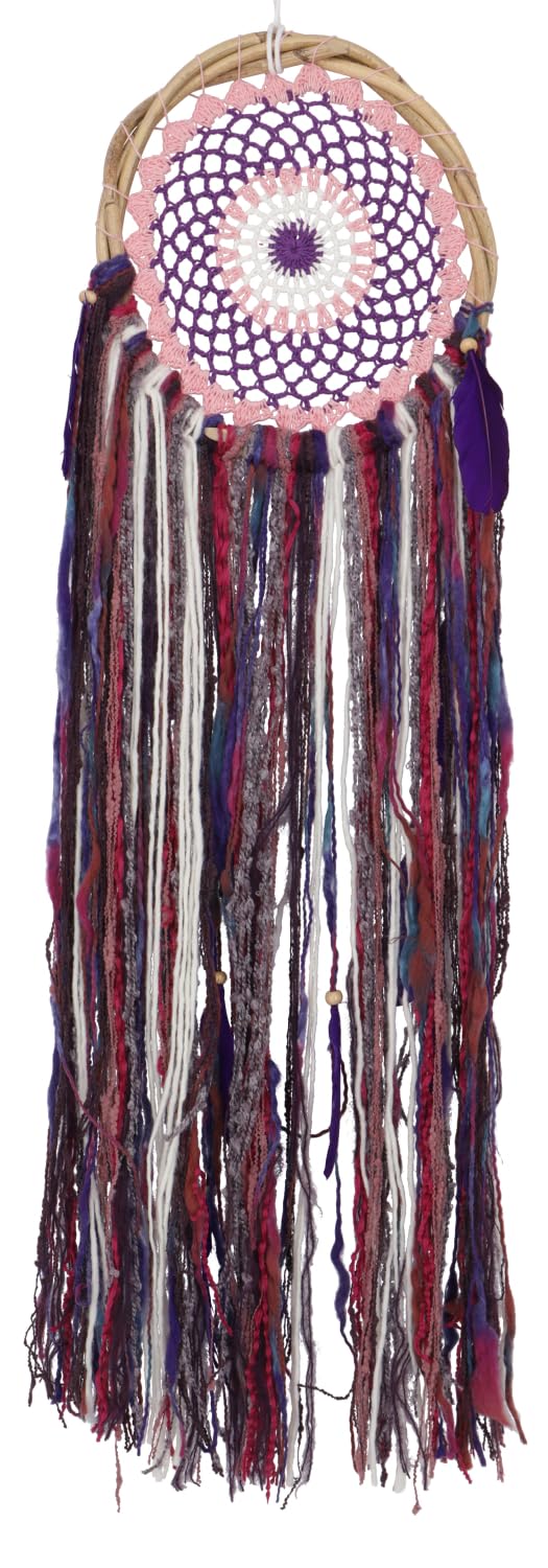 GURU SHOP Traumfänger - Violett 24 cm, Mehrfarbig, Traumfänger, Mobiles, Violett 24 Cm