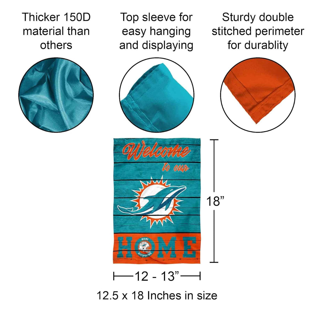 WinCraft Miami Dolphins Welcome Home Dekorative Gartenflagge doppelseitiges Banner