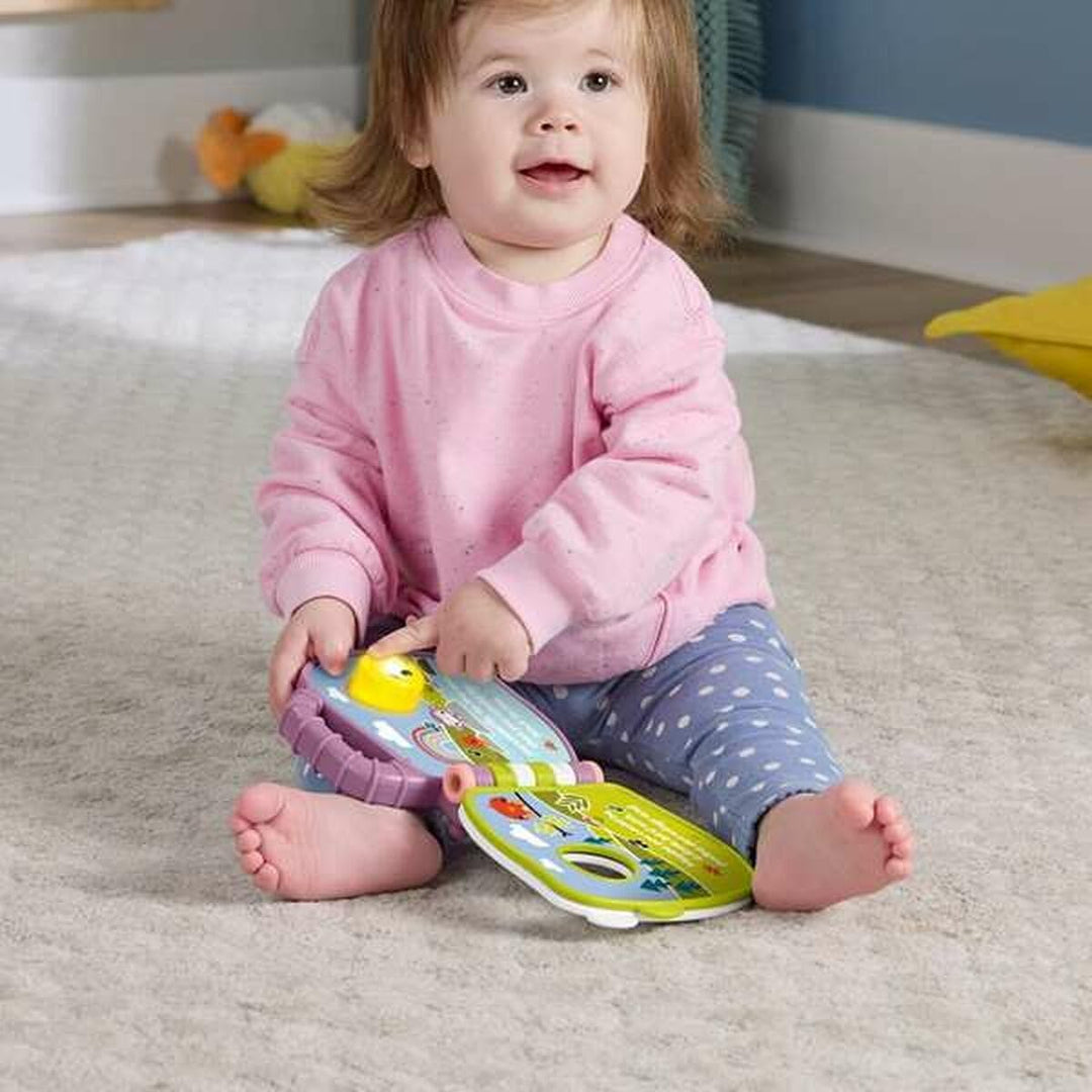 Fisher-Price JFN09 Musikgeschichtenbuch des lila Monitos, Babyspielzeug mit Lichtern und Geräuschen,