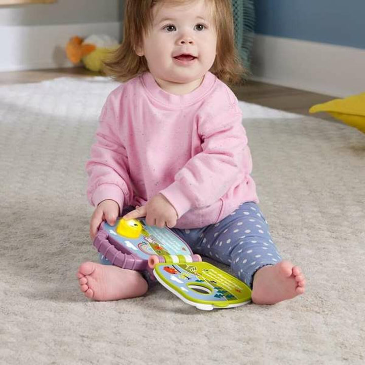 Fisher-Price JFN09 Musikgeschichtenbuch des lila Monitos, Babyspielzeug mit Lichtern und Geräuschen,