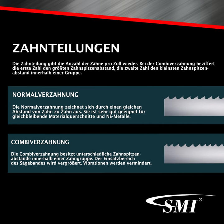 SMI 3er SET Bandsägeblatt Bi-Metall M42 Abmessung 1638 x 13 x 0,65 mm 8/12 ZpZ z.B. für Optimum, Epp