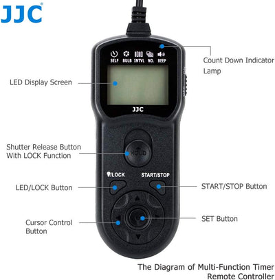 JJC Timer Fernbedienung mit Stativ Halter Klemme für Fujifilm XH2 X-H2S GFX100 X-T5 X-T4 X-T3 X-T30I