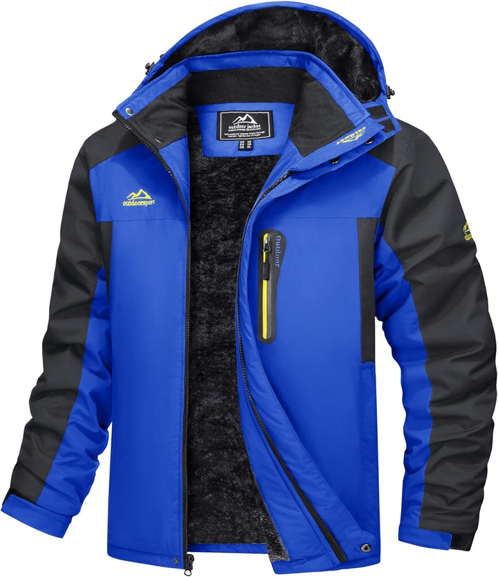 TACVASEN Herren Warme Skijacke Gefütterte Winterjacke Wasserabweisende Funktionsjacke mit Abnehmbare