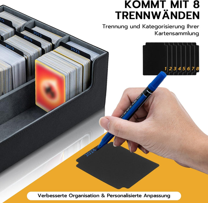 Card Deck Box for MTG,Gathering Kartenbox für 1800+ Karten mit Trennwänden,PU Leder Starkes Magnetic