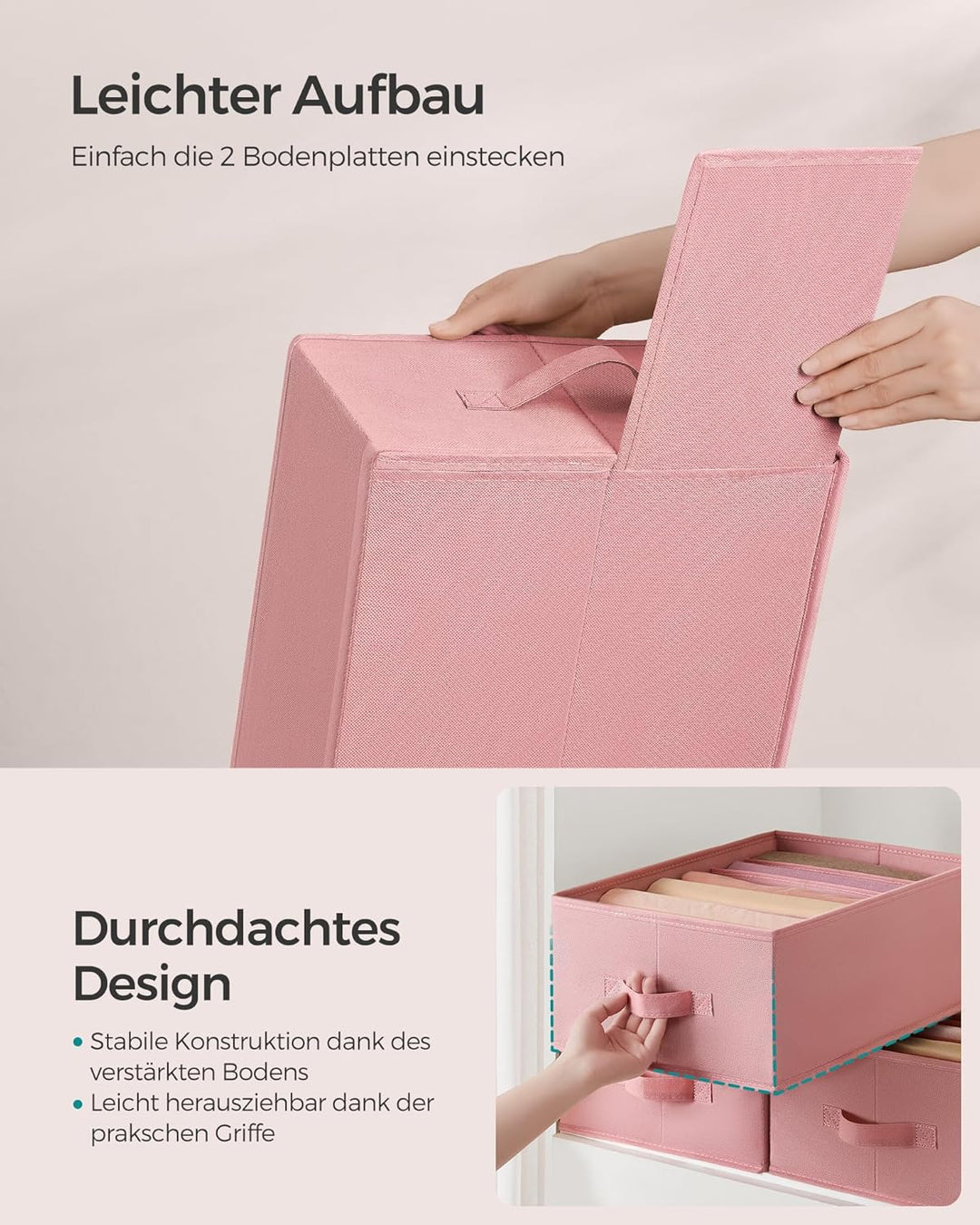 SONGMICS Kleiderschrank-Organizer 4er Set, Aufbewahrungsbox 6 Fächer, Schubladen-Ordnungssystem, Ord