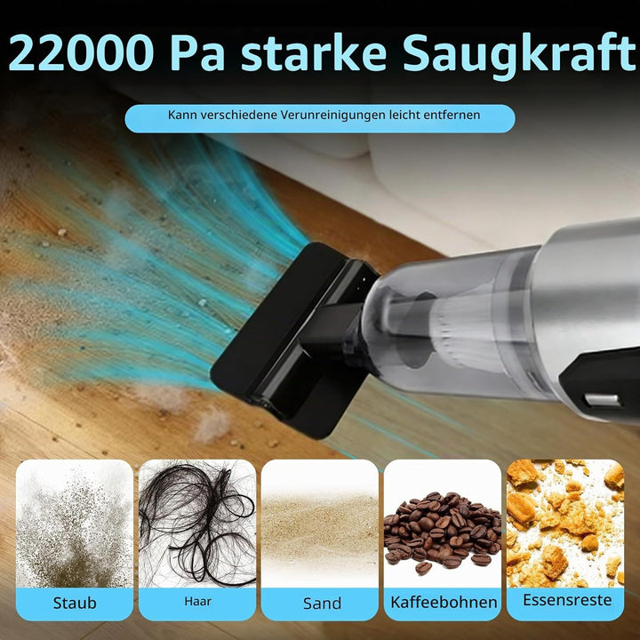 Handstaubsauger Akku, 22000pa Autostaubsauger, 3-Gang 200000 U/min Mini Staubsauger, 9-in-1 Auto Sta