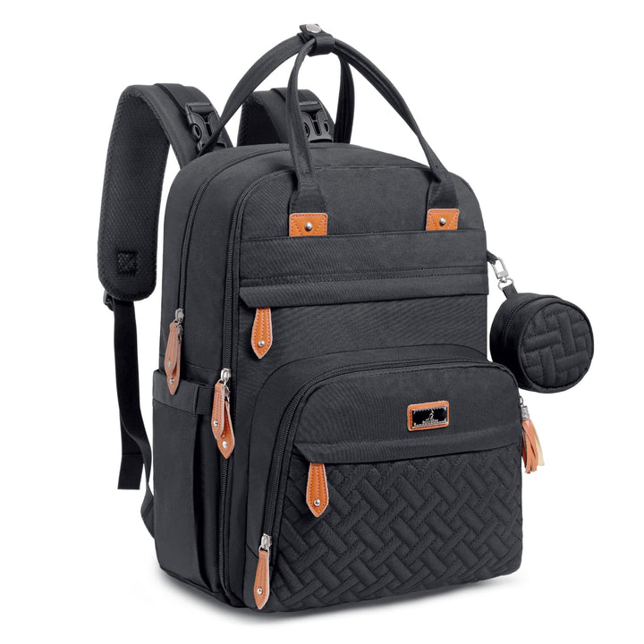 BabbleRoo Baby Wickeltasche/Rucksack, Wickelrucksack lässige Wickeltaschen Schwarz, Schwarz