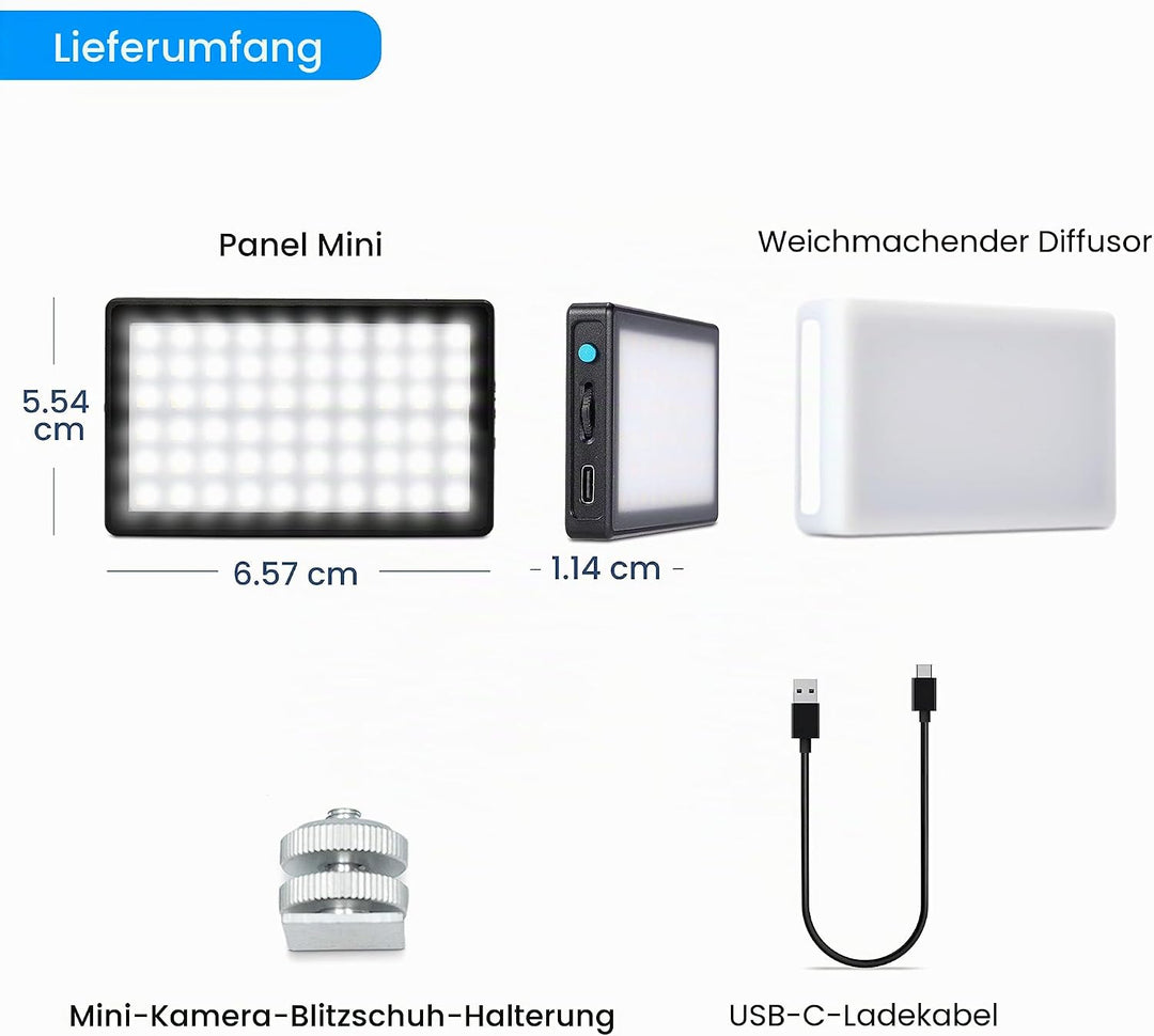 LUME CUBE Panel Mini - Bicolor Continuous Video Light für EIN- und Aus-Kamera-Video
