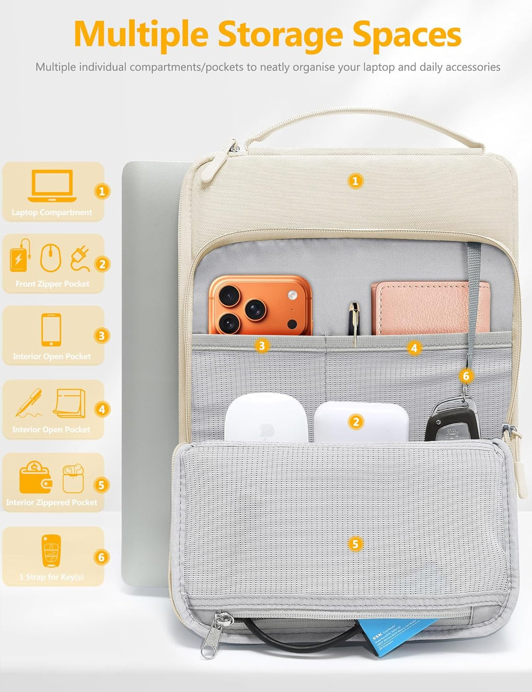 HYZUO 13,3-14 Zoll Laptoptasche Hülle Tasche für MacBook Pro 14 M5 M4 M3 M2 M1 A3426 A3427 2026-2021