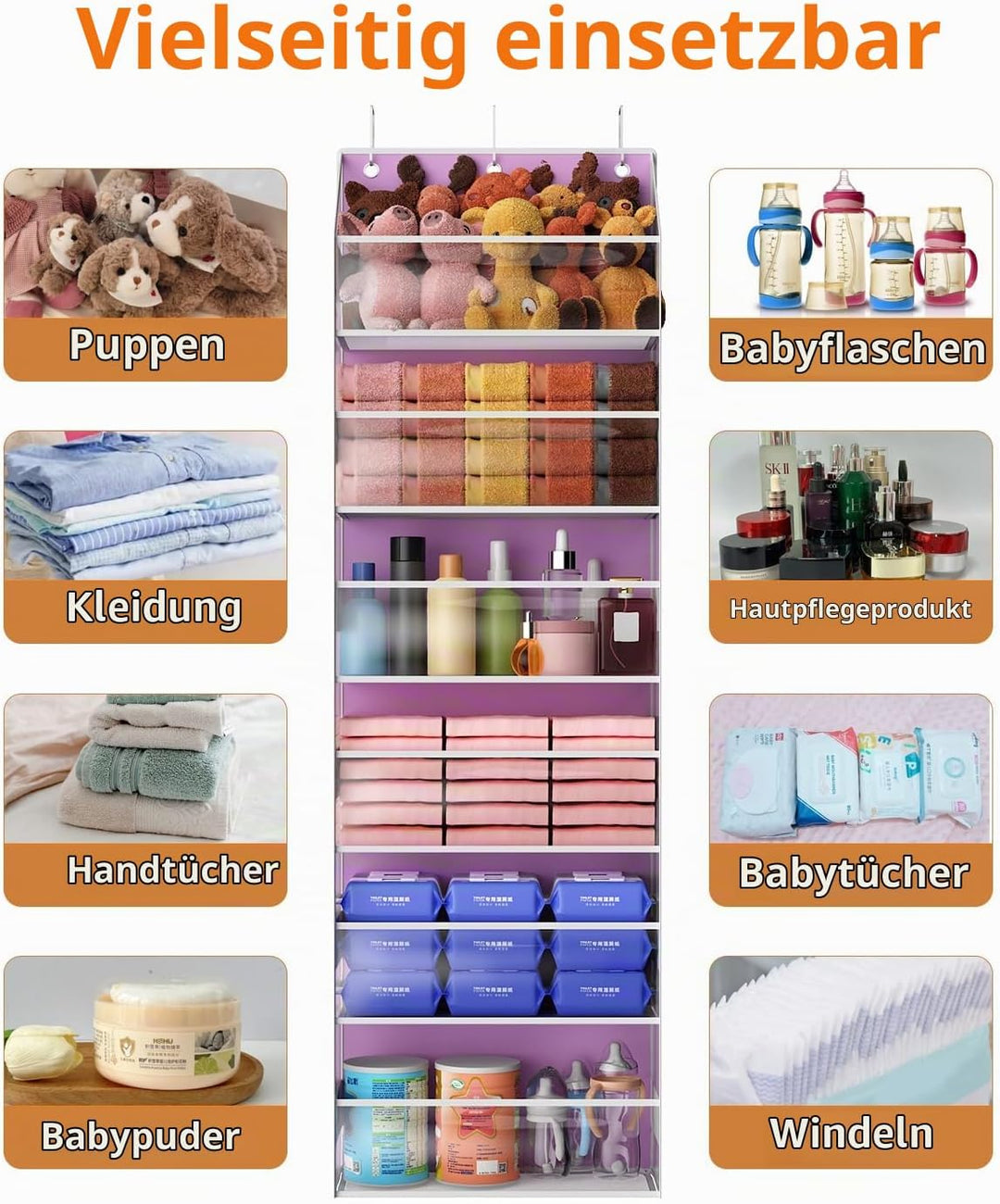 Türhänger-Organizer – 6-stöckige Aufbewahrung für Kuscheltiere, Badezimmer-Organizer und Aufbewahrun