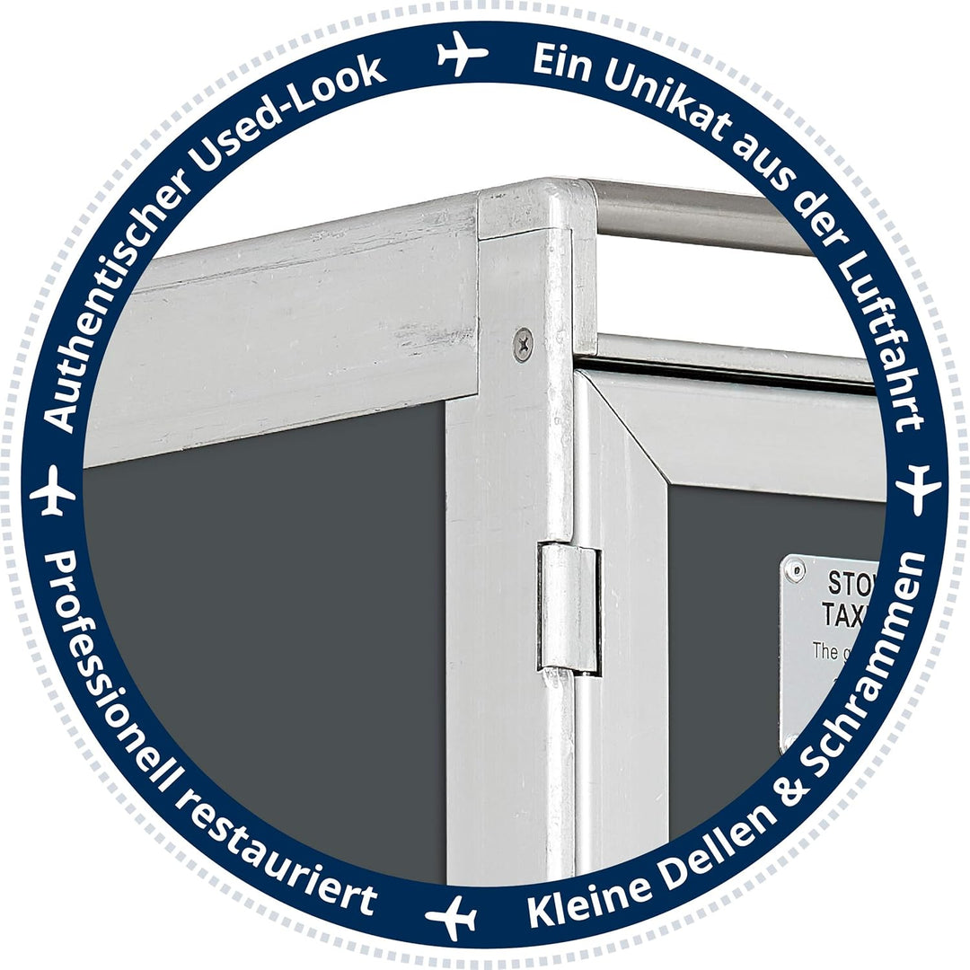 Flugzeugtrolley Weltkarte Blau, Gebrauchtes Original aus der Luftfahrt - ausgemustert und hochwertig