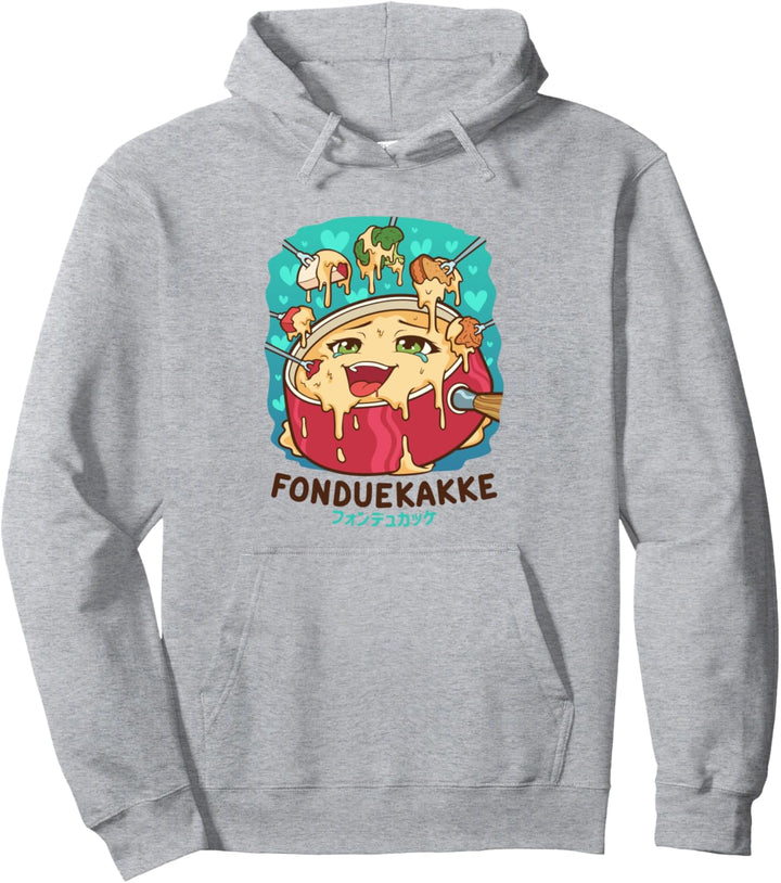 Lustiges freches Foodie Pun Kawaii Fonduekakke Japanisches Pullover Hoodie