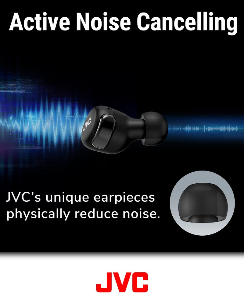 JVC HA-Z330T-B - Kompakte True Wireless Ohrhörer, akt. Noise Cancelling, geringes Gewicht, stylische