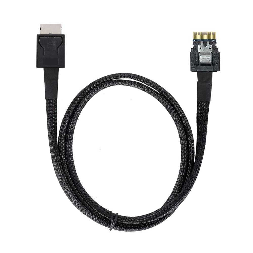 cablecc OcuLink PCIe PCI-Express SFF-8611 4i auf SFF-8654 Slimline SSD Datenkabel 50 cm Black SFF-86