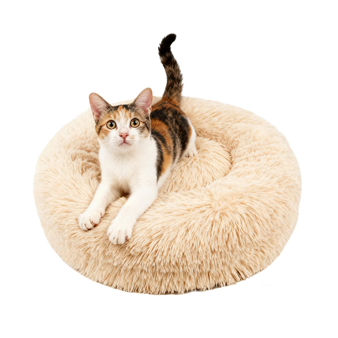 PETCUTE Hundebett Katzenbett Flauschige Marshmallow Katzen Bett Waschbar Runde Katzenkörbchen Weiche