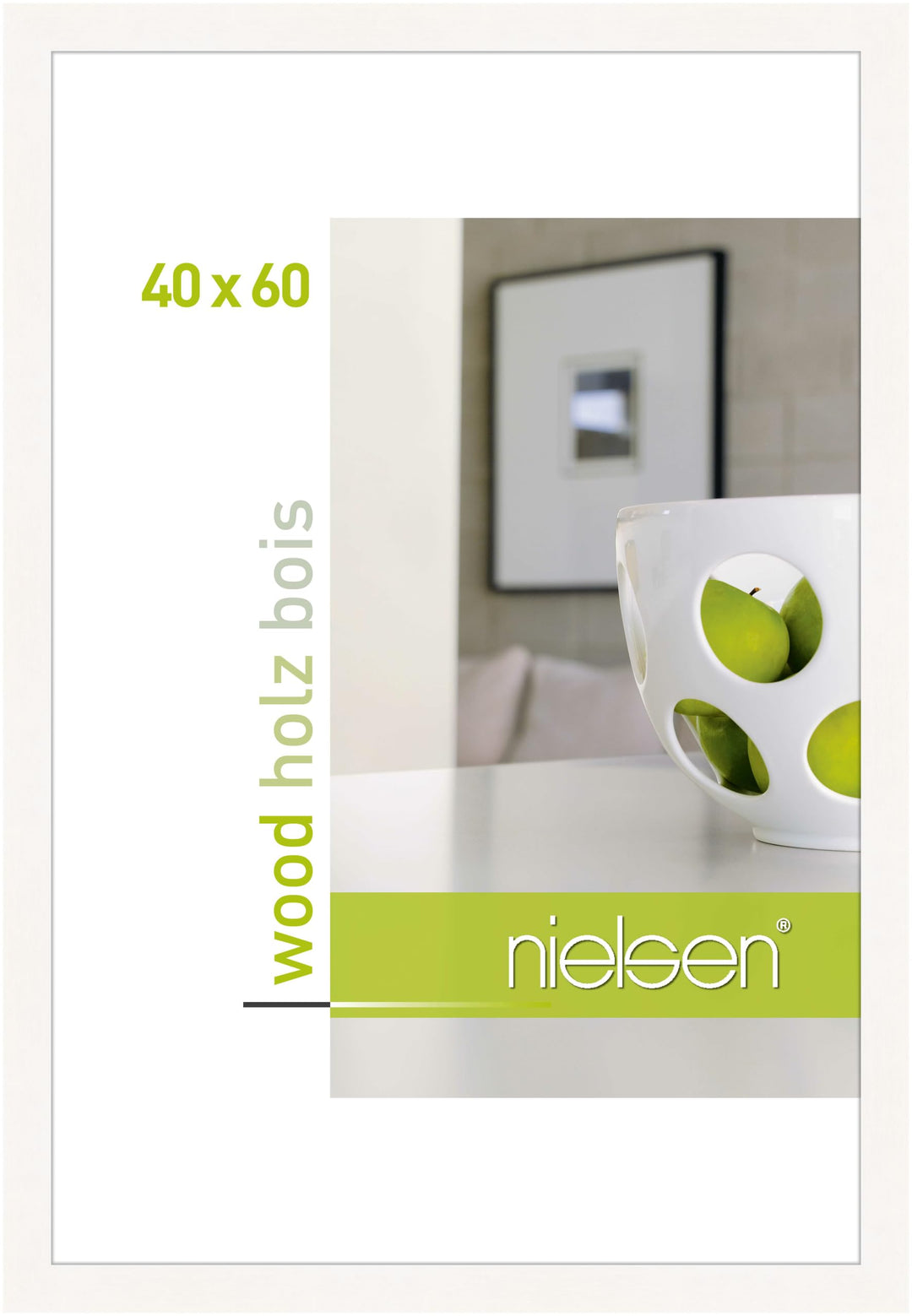 nielsen Holz Bilderrahmen Essential, 40x60 cm, Weiss Weiss 40 x 60 cm, Weiss 40 x 60 cm