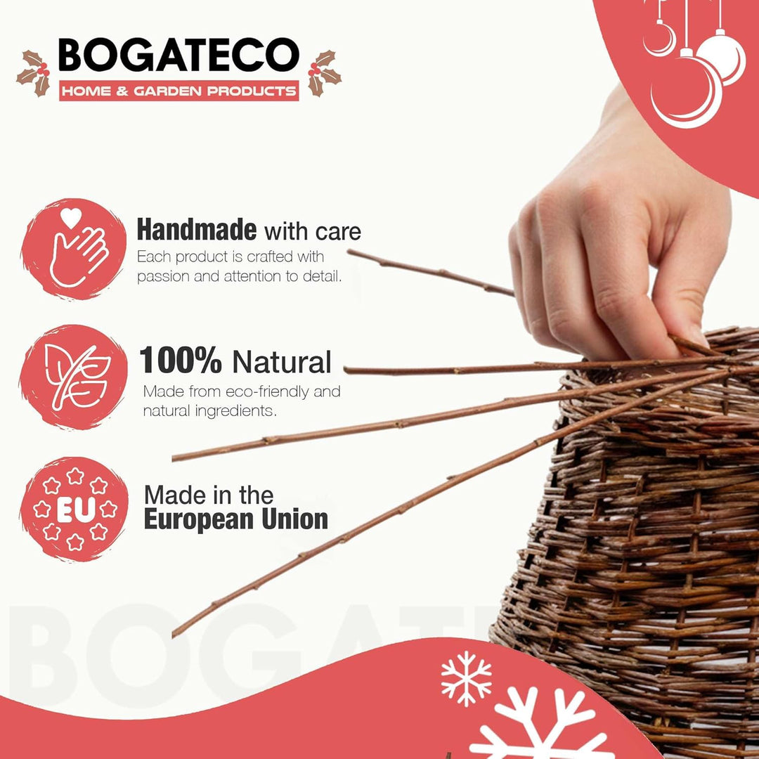 BOGATECO Weidenkorb für den Weihnachtsbaum 60cm Durchmesser | Weihnachtsbaum Rock aus Weide | Weihna