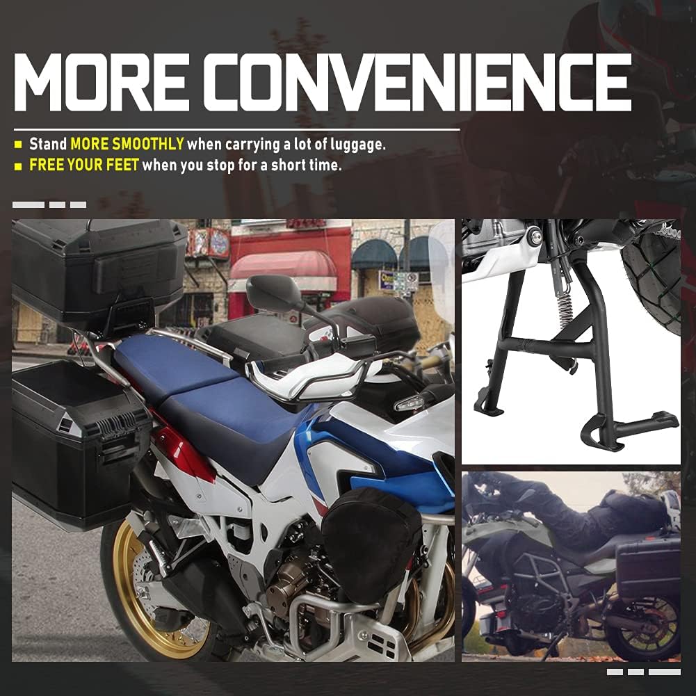 Fayedenicy Motorradzubehörteile für CRF 1000L 16-19, Schwarzer Stahl Center Central Foot Stand Mount
