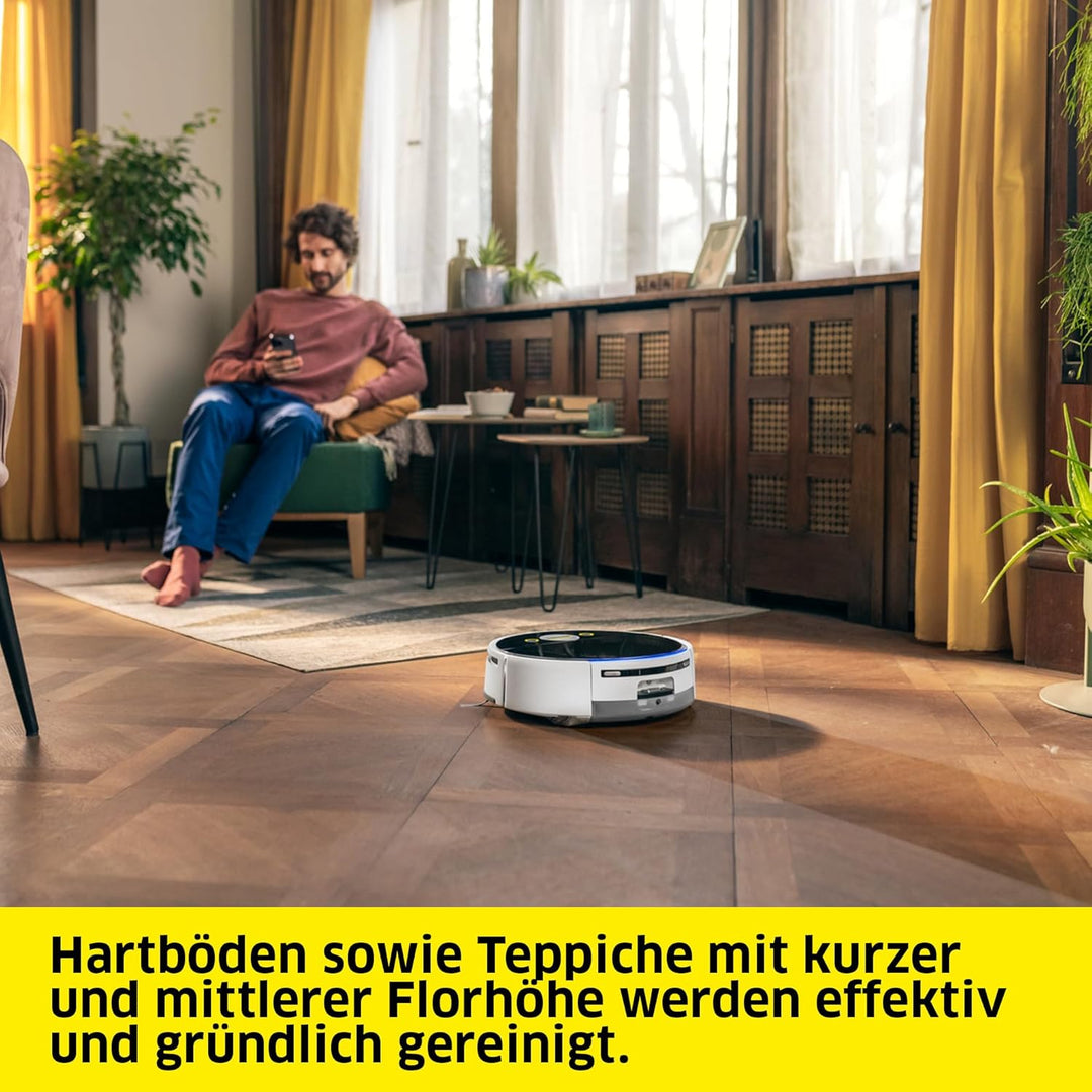 Karcher Saugwischroboter RVF 7 Comfort Extra mit Multifunktionsstation, Saugen und Wischen, App-Steu