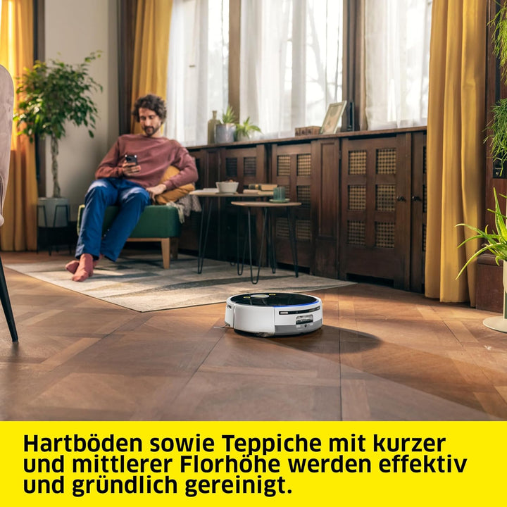 Karcher Saugwischroboter RVF 7 Comfort Extra mit Multifunktionsstation, Saugen und Wischen, App-Steu