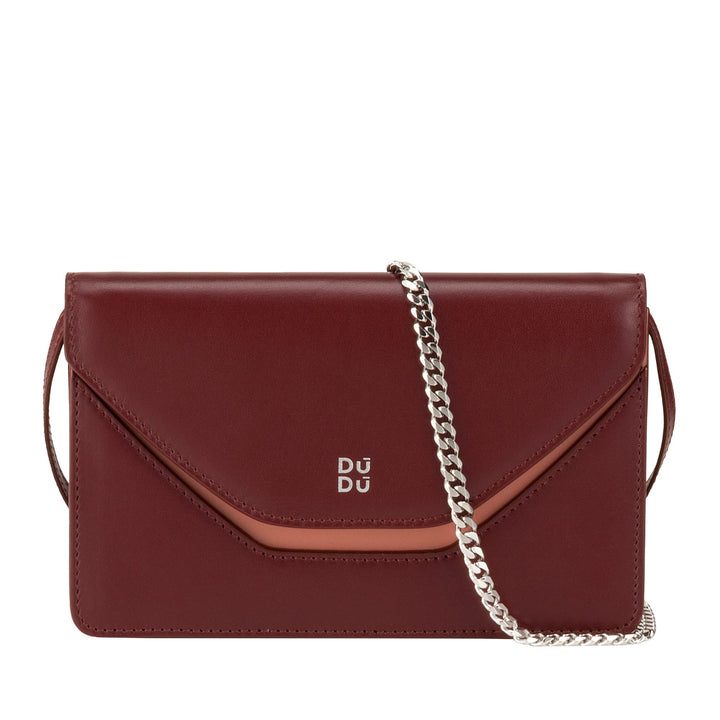 DUDU Kleine Damen-Umhängetasche Made in Italy aus echtem Leder, umwandelbar in Gürteltasche, Mini-Um
