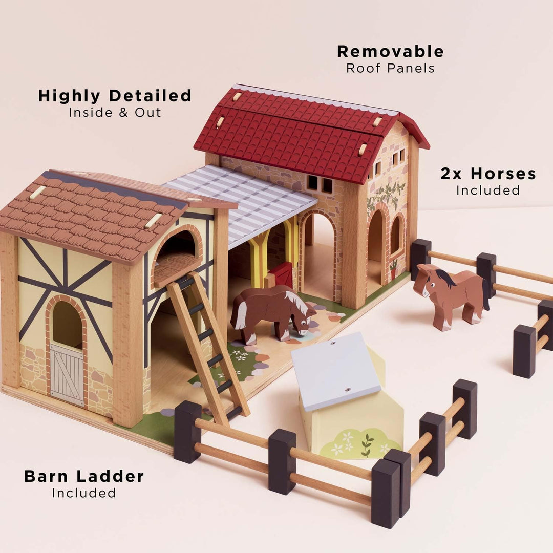 Le Toy Van – Pädagogische Bauernhof & Tiere-Sammlung aus Holz | Bauernhof-Spielset aus Holz | Für Mä