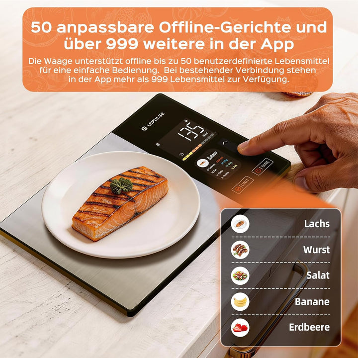 Küchenwaage Digitale mit Nährwertberechnung, smart vita ernährungswaage | Lebensmittelwaage mit 24 N