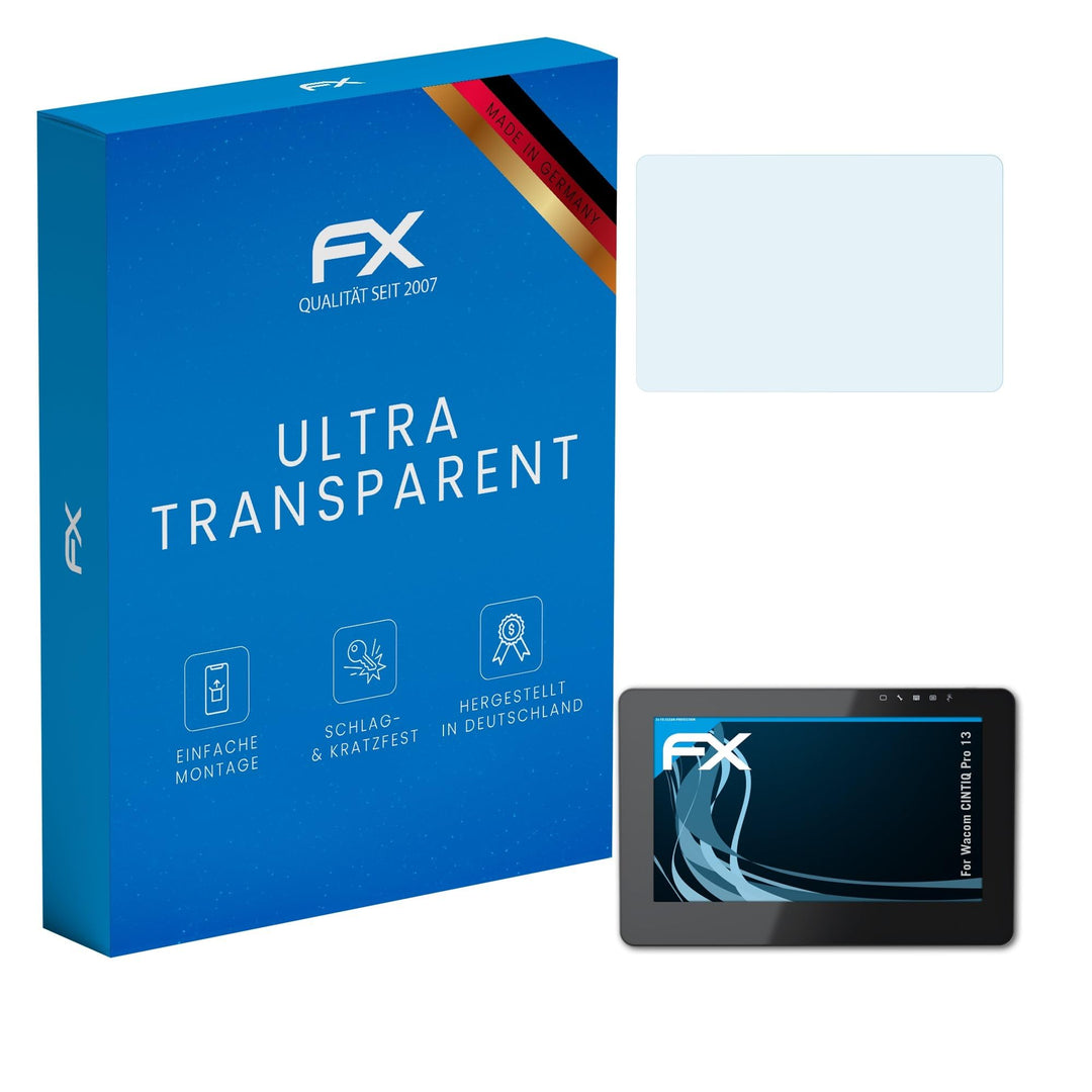 atFoliX Schutzfolie kompatibel mit Wacom CINTIQ Pro 13 Folie, ultraklare FX Displayschutzfolie (2X)