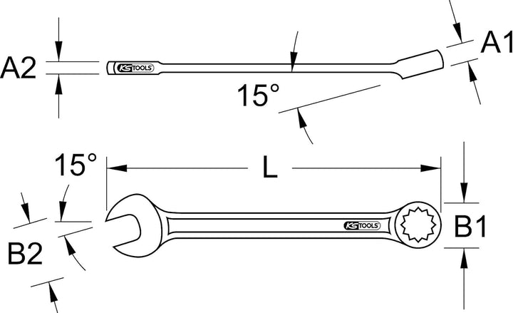 KS Tools 517.0646 CLASSIC Ringmaulschlüssel, abgewinkelt, 46mm