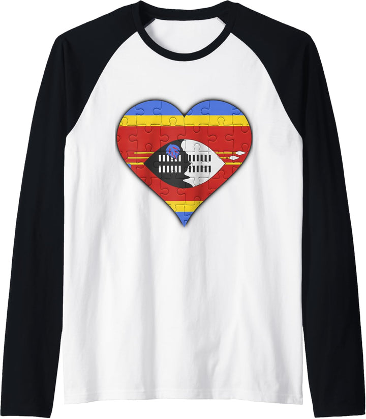 Swasiland Swasiländer Flagge Herz Raglan