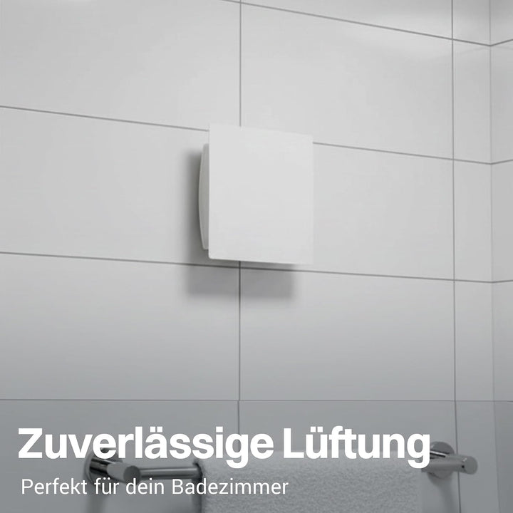 Intratec PUROVENT PRO Badlüfter mit Zeitschaltuhr – IPX4 Lüfter 100mm 98m³/h 37dB 230V Bad Badezimme