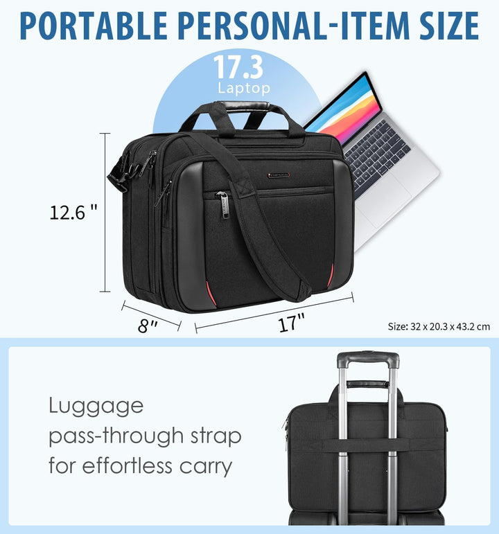 EMPSIGN Laptoptasche 17,3 Zoll Laptop Tasche Business Aktentasche Notebook Tasche Wasserabweisend Co