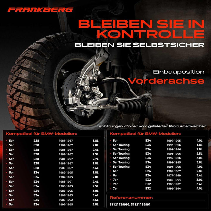 Frankberg 2x Querlenker Vorderachse Unten Kompatibel mit 5er E28 E34 1981-1995 5er Touring E34 1991-