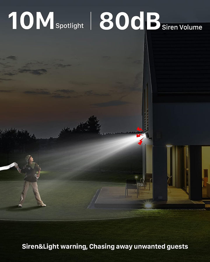 IHOXTX Überwachungskamera Aussen Akku Solar: Kamera Überwachung Aussen WLAN mit Bunte Nachtsicht PIR