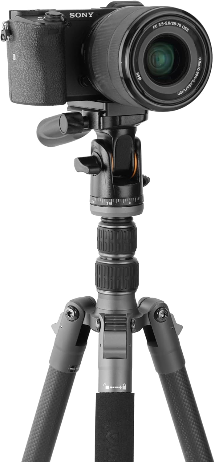 Vanguard Veo 3GO 235CP - kompaktes Stativ, ideal für Naturbeobachtung Carbon 23mm 2 Wege, Carbon 23m