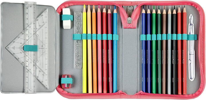 Scooli - Minnie Mouse Gefülltes Schüleretui - Komplettes Etui mit hochwertigen Stiften und mehr - Al