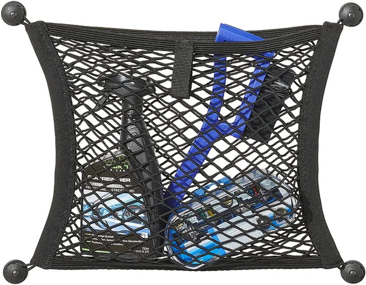 ProPlus 230128 Ablagenetz elastisch doppel 40 x 34 cm mit Selbstklebende und Schraubbefestigung