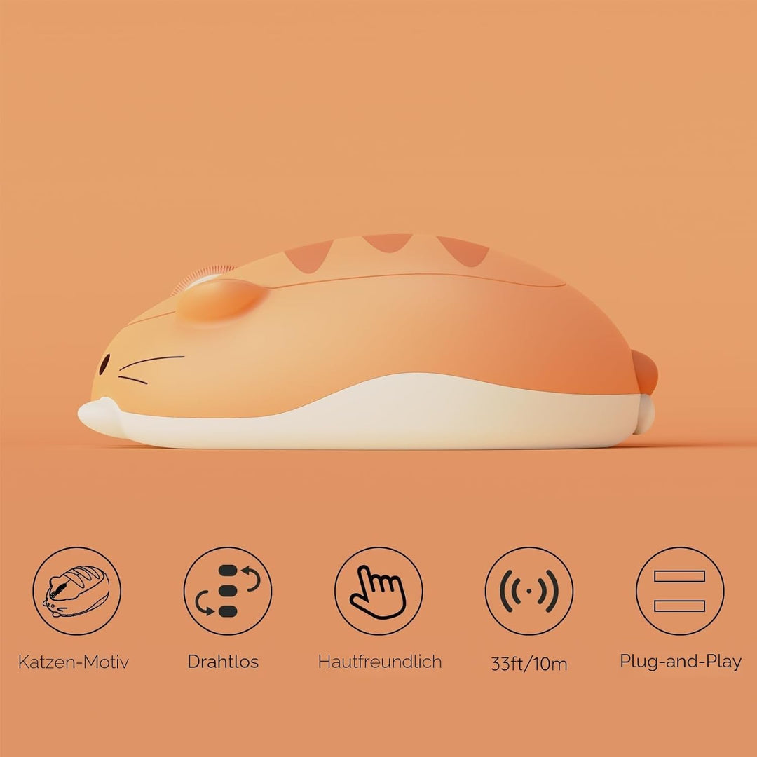 Akko Wireless Gaming Mouse Cat Theme,3200DPI Optical Cute Mouse, Tri-Mode-Mäuse Bluetooth 3.0/5.0/2.