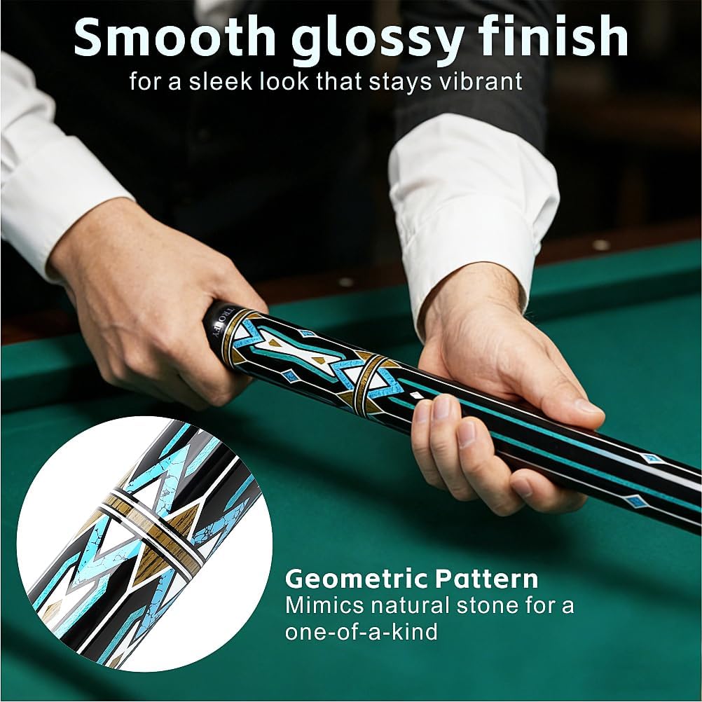 Carbon Fiber Pool Cue 12.5mm Tip 3/8x8 Joint Billiard Stick with Extension,Professional Cue Stick wi
